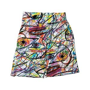 Hand drawn print all over shorts
